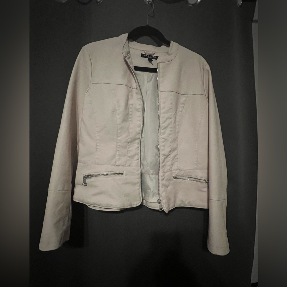COPY - Baccini cream faux leather jacket. New. Women’s medium.